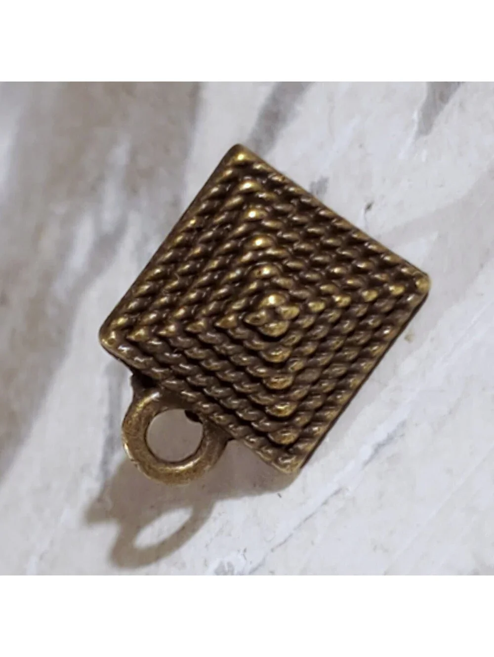 Avant Garde Antique Bronze Egyptian Pyramid Dotted Earring Post Findings 2 pcs